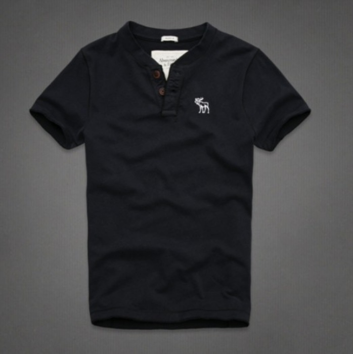 Abercrombie Fitch Hombres Ponte de pie de cuello Corto Remera AF5792